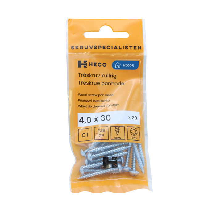 Träskruv TRT 4,0 x 30 mm 20-pack Heco